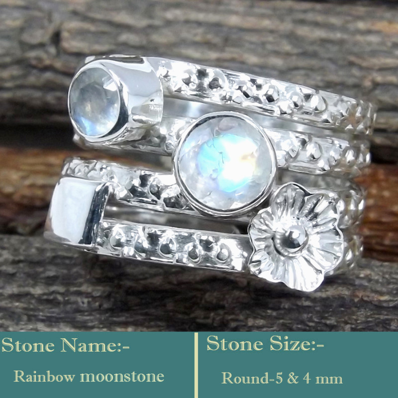 Rainbow Moonstone Cut O - SDR600-Soild 925 Sterling Silver-Cut Gemstones Colourful Designe