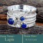 Lapis O - SDR596-Awesome 925 Sterling Silver Cab Gemstones Colourful Ring