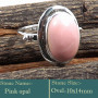 Pink Opal Cab D - RSS843-925 Silver Cab Gemstones Colourful Wholesale Ring