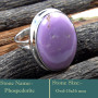 Phosphodrite Cab A - RSS841-Rare Colourful Cab Gemstones 925 Sterling Silver Ring