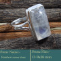 Rainbow Moonstone Cab B - RSS841-Rare Colourful Cab Gemstones 925 Sterling Silver Ring
