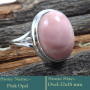 Pink Opal Cab D - RSS841-Rare Colourful Cab Gemstones 925 Sterling Silver Ring