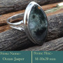Ocean Jasper Cab F - RSS841-Rare Colourful Cab Gemstones 925 Sterling Silver Ring