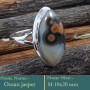 Ocean Jasper Cab G - RSS841-Rare Colourful Cab Gemstones 925 Sterling Silver Ring