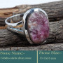 Cobalto Calcite Druzy E - PSR769-Gorgeous Cobalto Calcite Druzy Gemstone 925 Silver Ring