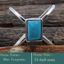Blue Turquoise Cab C - RSS839-Fashionable Cab Gemstones 925 Sterling Silver Designer Ri
