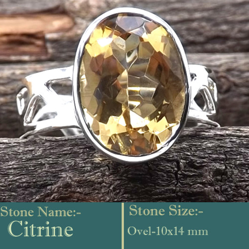 Citrine Cut B - SCR835-Awesome Look Handmade 925 Silver Cut Gemstone Rings