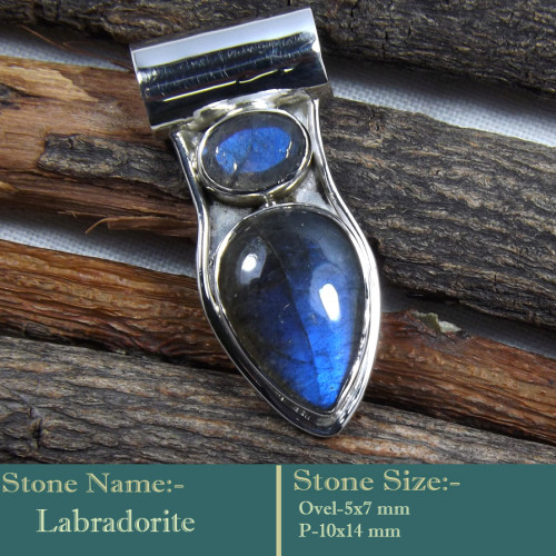 Labradorite Cab E - SD596-Fashionable Cab Gemstone 925 Sterling Silver Designer Pend