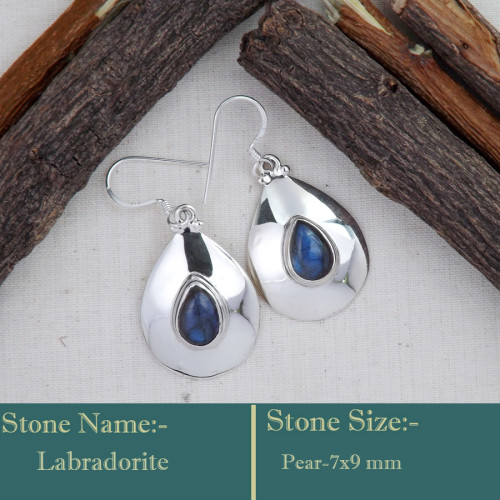 Labradorite Cab D - SDE741-925 Sterling Silver Gorgeous Look Semiprecious Gemstone H