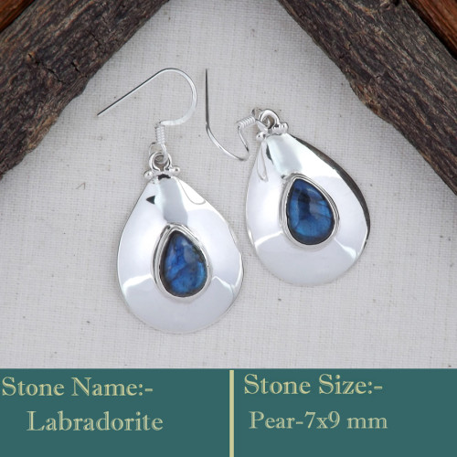 Labradorite Cab L - SDE741-925 Sterling Silver Gorgeous Look Semiprecious Gemstone H