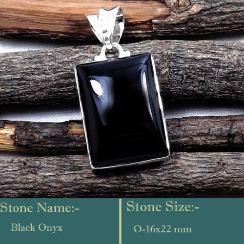 Black Onyx B - ISP705-Lovely Design 925 Sterling Silver Cab Gemstone Wholesale