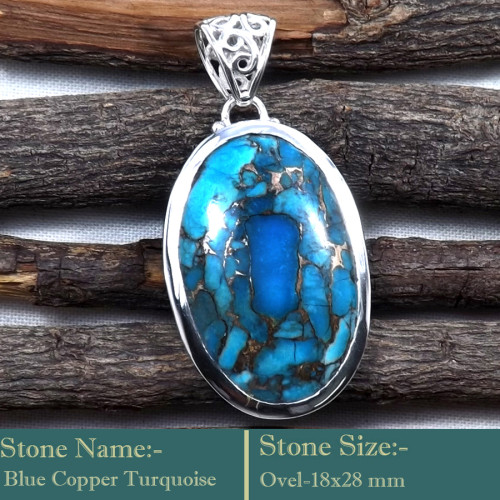 Blue Copper Turquoise Cab C - ISP705-Lovely Design 925 Sterling Silver Cab Gemstone Wholesale