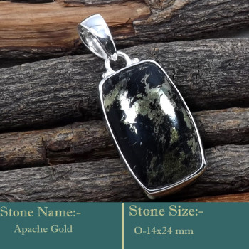 Apache Gold Cab E - ISP704-Glorious Look Cab Gemstones 925 Sterling Silver Designer