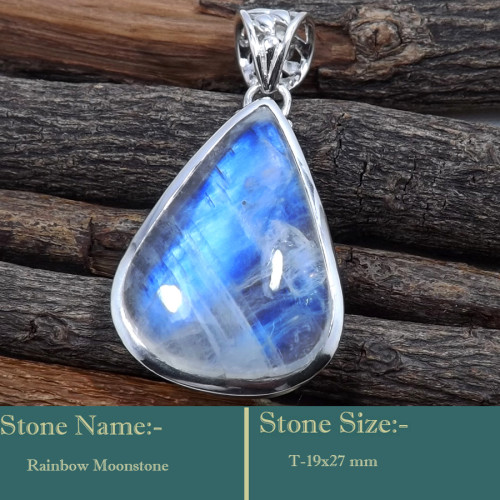 Rainbow Moonstone Cab H - ISP704-Glorious Look Cab Gemstones 925 Sterling Silver Designer