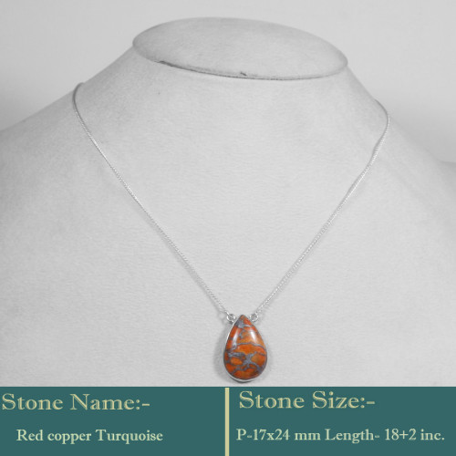 Red Copper Turquoise Cab E - BZN986-Fashionable Designer 925 Solid Sterling Silver Made Bezal
