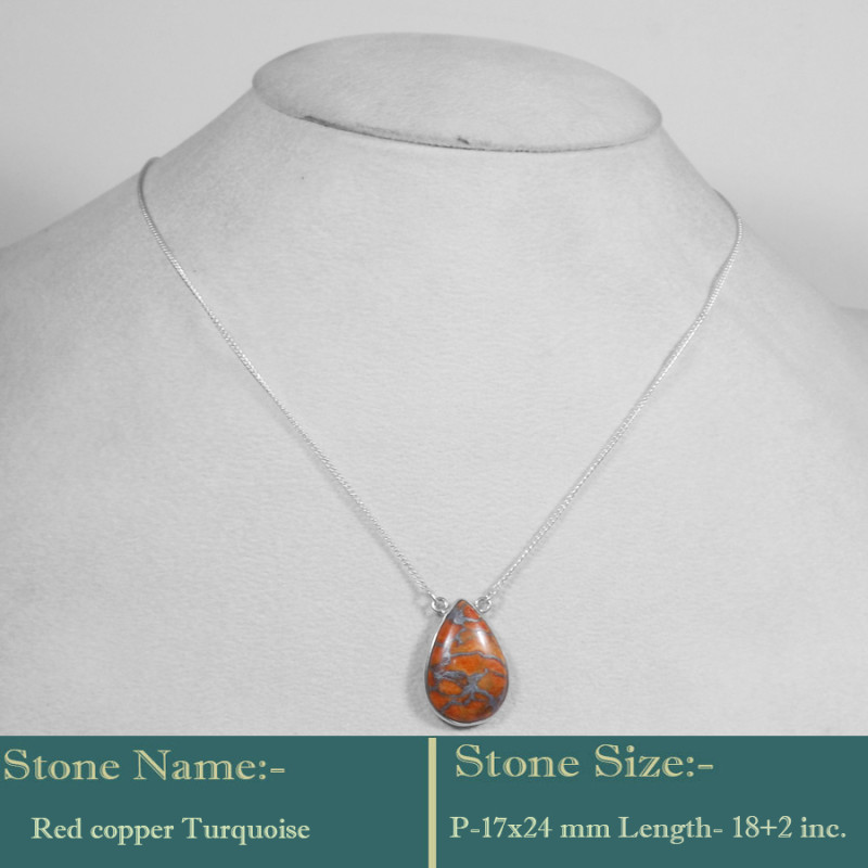 Red Copper Turquoise Cab E - BZN986-Fashionable Designer 925 Solid Sterling Silver Made Bezal