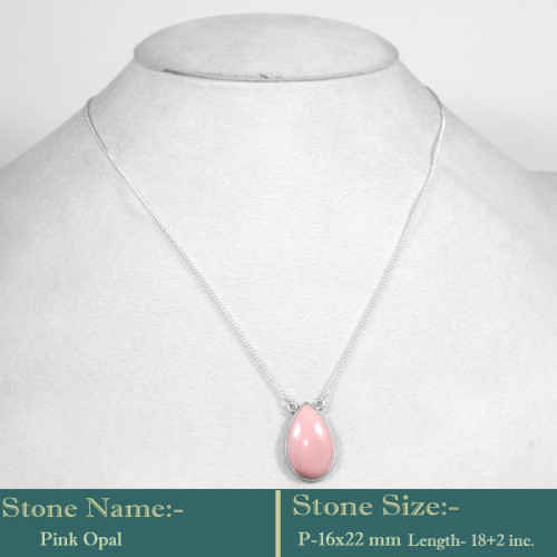 Pink Opal Cab H - BZN986-Fashionable Designer 925 Solid Sterling Silver Made Bezal