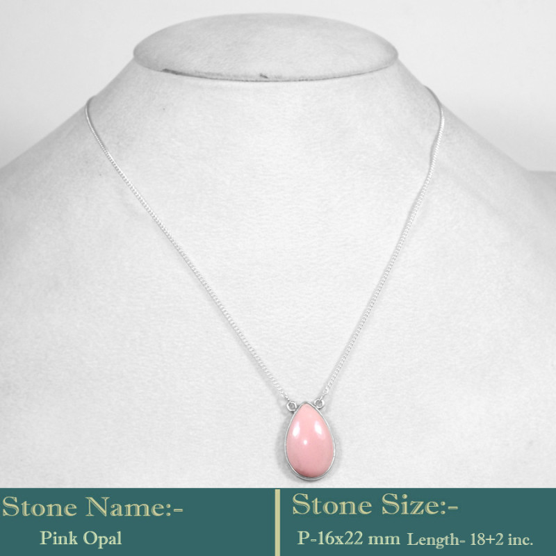 Pink Opal Cab H - BZN986-Fashionable Designer 925 Solid Sterling Silver Made Bezal