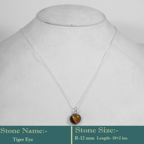 Tiger Eye Cab C - BZN985-Awesome Collection 925 Sterling silver Bejal Necklace wit