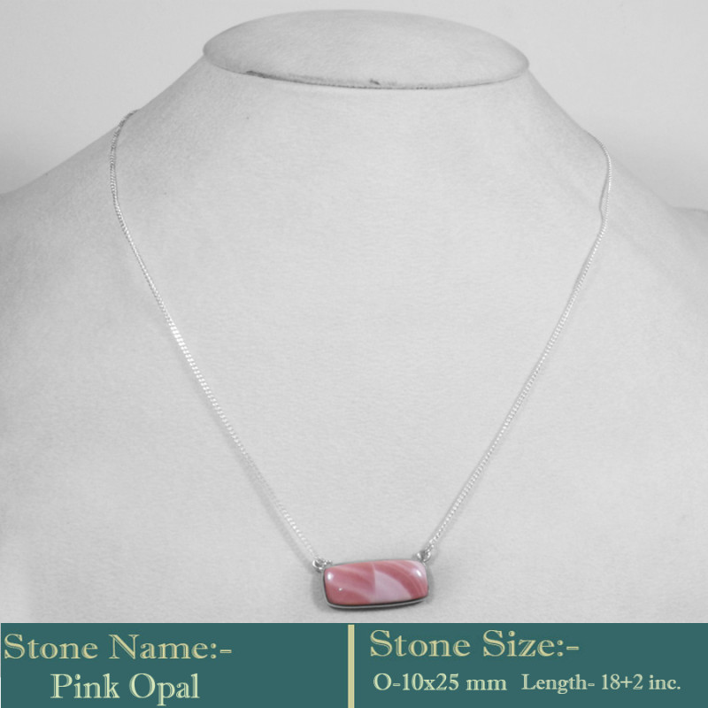 Pink Opal Cab O - BZN984-Gorgeous Look Solid 925 Sterling silver with Gemstones Be