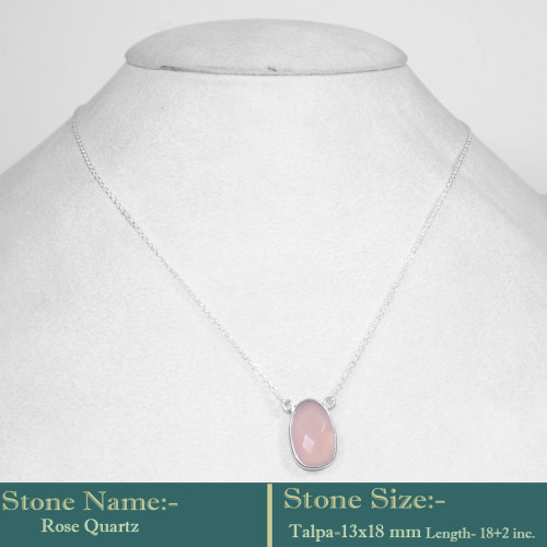 Rose Quartz Hydro Cut O - BZN983-Solid 925 Sterling Silver Awesome Semiprecious Cut Gemstone