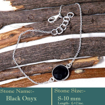 Black Onyx Cut O - SBB894-Fashionable 925 Sterling Silver Party Wear Cut Gemstone B