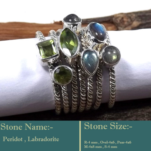 Peridot & Labradorite Cab A - STK945-Stunning Cab Gemstone 925 Sterling Silver Handmade Party