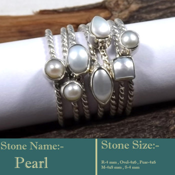 Pearl Cab B - STK945-Stunning Cab Gemstone 925 Sterling Silver Handmade Party