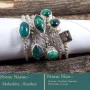Malachite & Smokey Cab H - STK945-Stunning Cab Gemstone 925 Sterling Silver Handmade Party
