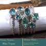 Blue Topaz Cut B - STK944-Fabulous Look Stacking Cut Gemstone 925 Sterling Silver W