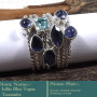 Iolite, Blue Topaz & Tanzanite Cut E - STK944-Fabulous Look Stacking Cut Gemstone 925 Sterling Silver W