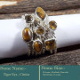 Tiger Eye & Citrine Cut I - STK944-Fabulous Look Stacking Cut Gemstone 925 Sterling Silver W