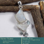 Rainbow Moonstone Rough & Blue Topaz G - RPP987-Stunning Rough Gemstone Design 925 Silver Pendant