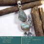 Labradorite Rough & Blue Topaz O - RPP987-Stunning Rough Gemstone Design 925 Silver Pendant
