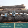 Larimar & Blue Topaz Cut I - STK943-925 Silver Handmade Stacking Ring Glorious Look Gemstone