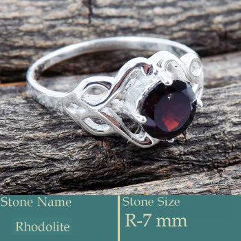Rhodolite Cut F - SCR812-Excellent Design Cut Gemstone 925 Silver Solitaire Ring Rhodolite Cut F - SCR812-Excellent Design Cut Gemstone 925 Silver Solitaire Ring
