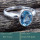 Blue Topaz Cut I - PSR765-925 Silver Ring Faceted Cut Gemstone Trendy Look Wholesal