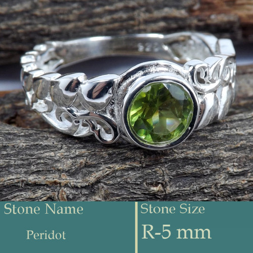 Peridot Cut D - SCR810-Superb Design 925 Silver Ring Cut Gemstone Wholesale Indi