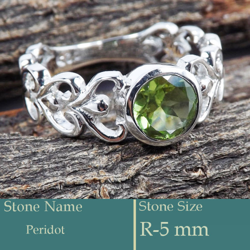 Peridot Cut O - SCR810-Superb Design 925 Silver Ring Cut Gemstone Wholesale Indi