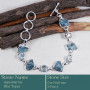Aquamrine Rough & Blue Topaz Cut B - RGB996-Gorgeous Rough Gemstone 925 Silver Bracelet Wholesale Ind
