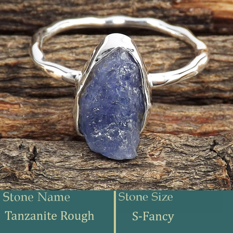 Tanzanite Rough B - SRR987-Charming Party Wear 925 Silver Ring Rough Gemstone Wholes
