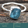 Apatite Rough J - SRR987-Charming Party Wear 925 Silver Ring Rough Gemstone Wholes