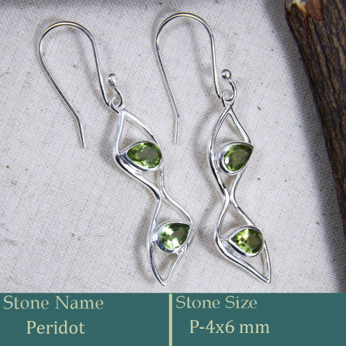 Peridot Cut A - CES950-Fabulous 925 Silver Casting Earring Cut Gemstone Made in