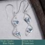 Blue Topaz Cut B - CES950-Fabulous 925 Silver Casting Earring Cut Gemstone Made in