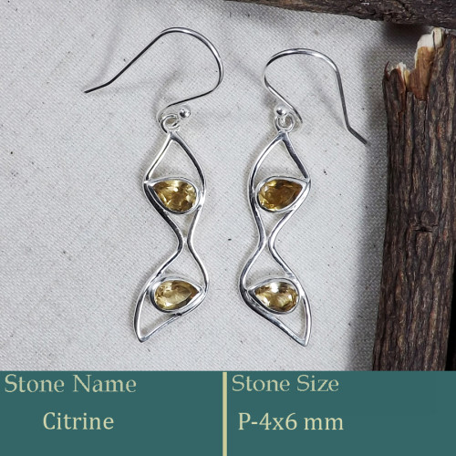 Citrine Cut D - CES950-Fabulous 925 Silver Casting Earring Cut Gemstone Made in