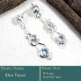 Blue Topaz Cut B - CES949-Gorgeous Pretty Look Cut Designer Gemstone Earrings 925 S