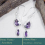 Amethyst Cut D - CES948-New Design Casting Earring 925 Sterling Silver Cut Gemsto