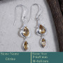 Citrine Cut O - CES948-New Design Casting Earring 925 Sterling Silver Cut Gemsto