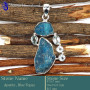 Apatite Rough & Blue Topaz Cut H - RPP981-Natural Rough Cut Gemstone 925 Silver Pendant Wholesale I