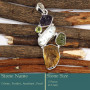 Citrine, Peridot, Amethyst Rough & Pearl F - RPP977-Pretty Look Rough Gemstone Silver Pendant Wholesale Colle